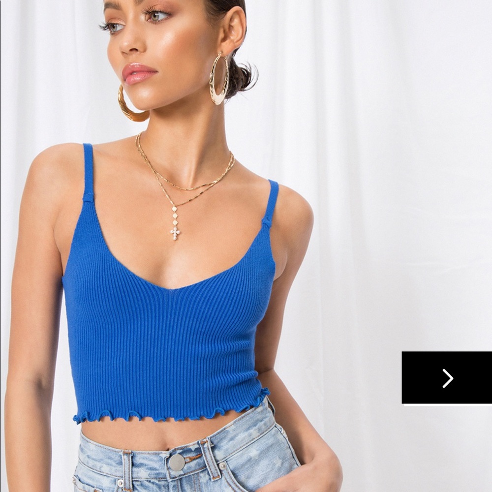 Superdown sammy ribbed lettuce hem tank